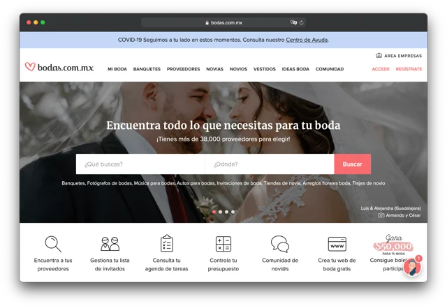 Listado de proveedores de boda más grande de México