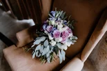 Engagement rings arranged on a flower