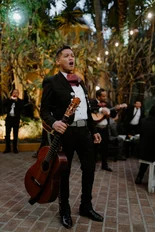 Groom and bride together and smiling at their wedding